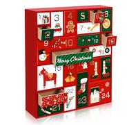 Calendrier de l'Avent vide à remplir, calendrier de l'Avent vide à remplir avec 24 tiroirs, calendrier de l'Avent de Noël, calendrier de l'Avent réutilisable en bois, décorations de cadeaux de Noël