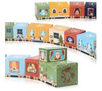 Calendrier de l'Avent Vide à Remplir DIY, 24 Boîtes Calendrier de l’Avent Train à Remplir Soi-même, Kit de Calendriers de l'Avent