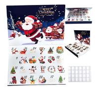 Calendrier de l'Avent vide pour remplir les boîtes de calendrier l'Avent Santa Pattern 24 jours avec des cadeaux Noël Noël à la configuration facile à un couvercle la couvercle et