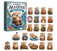 Calendrier de l'Avent Vie Marine Décorations de Noël 2D en Acrylique 24 (A) | Créatures Maritimes pour Adultes Sapin Mur Fenêtre Voiture Rétroviseur Sac à Dos Maison Sapin Mur Fenêtre Voiture Ré