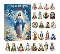 Calendrier de l'Avent Vierge Marie 2025 - 24 jours de foi, de lumière et de paix, calendrier de l'Avent avec 24 mini-décorations uniques de la Vierge Marie pour la prière quotidienne (1pc)