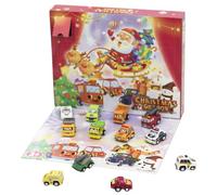 Calendrier de l'Avent Voiture Jouet - 24 Jours De Jeu Festif Interactif Avec Petites Voitures Amusantes - Véhicules à Recul Cadeaux pour Bas de Noël - Pour Famille Amis Garçons