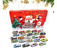 Calendrier de l'Avent Voiture Jouet,Calendrier de Compte à Rebours Voiture de Noël pour 24 Jours - Cadeaux de Noël Festifs pour Filles Garçons Tout-Petits Fêtes