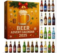 Calendrier de L'avent Whisky 2025, Coffret Compte À Rebours de Noël Sans Répétition 24 Pendentifs Whisky Premium Un Voyage de Dégustation Quotidien Style B