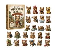 Calendrier de l'Avent Yorkshire Terrier 2026 décorations de Noël pour | Pendentif pour compte à l'envers du chiot, animal de compagnie, dessin animé, pour salon, intérieur, bureau, chambre