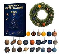Calendrier De L'exploration De La Galaxie - Calendrier De Compte À Rebours De Noël 24 Jours | 2D Planet Flat Galaxy Pendentiels Décoratifs Pour Les Amateurs D'astronomie Fans De Science-fiction | Cade