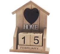 Calendrier de maison en bois, blocs de calendrier perpétuel de bureau, bloc de calendrier décoratif rustique pour bureau ou décoration d'intérieur