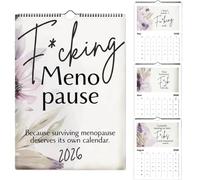 Calendrier de ménopause amusant 2026, 21,6 x 27,9 cm, calendrier mural humour Sweary Midlife pour femme, calendrier à spirale pour la maison ou le bureau (blanc, 1 pièce)