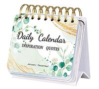 Calendrier de motivation - Calendrier quotidien à rabat avec citations inspirantes, 12,2 x 14 cm, calendrier à rabat debout non daté pour accessoires de bureau, calendrier perpétuel, cadeaux