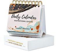 Calendrier de motivation - Calendrier quotidien à rabat avec citations inspirantes, 14 x 12,2 cm, calendrier perpétuel de bureau non daté, cadeaux inspirants et décoration de bureau pour femmes et