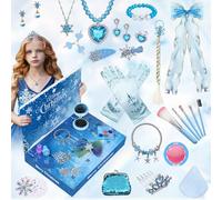 Calendrier de Noël 2024 cadeaux pour les filles, calendrier de compte à rebours de Noël, cadeau de Noël pour les filles calendrier de Noël avec bijoux DIY enfants maquillage collier anneau bijoux