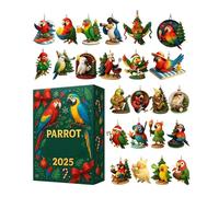 Calendrier de Noël 2025 - 10,24 x 7,09 Inches, 2D Flat Acrylic Christmas Ornament | 2025 Countdown Calendar Small Parrot Ornament For Men Women Girls Youth Teens Wife Husband
