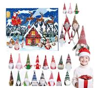 Calendrier de Noël 2025-24 pièces - Décoration de lutin de Noël - Accessoire de fête pour bureau, école, chambre, bureau, dortoir, Thanksgiving, maison, anniversaire