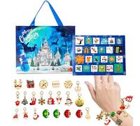 Calendrier de Noël 2025 - Bracelets de l'Avent - 24 jours - Kit de loisirs créatifs pour sœur, adolescente, grille, vacances, anniversaire, fille