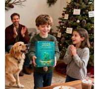 Calendrier de Noël 2025 | Calendrier de l'Avent 2D en acrylique avec motif et 24 pendentifs | Décoration festive thème pour hommes, femmes, adolescents, famille, maison, idées cad