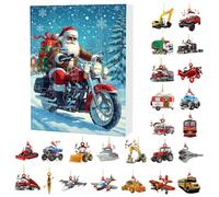 Calendrier de Noël 2025 | Compte à rebours de 24 jours | Décorations de Noël et étiquettes de véhicule sur le thème du transport | Décorations festives pour arbre, maison, porte d'entrée et fête de
