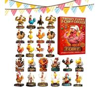 Calendrier de Noël 2025 | Décoration de Noël plate en acrylique 2D | Calendrier compte à rebours 2025 avec pendentif poule - Pour hommes, femmes, garçons, filles, jeunes, adolescents, fils, fille