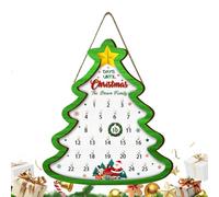 Calendrier de Noël 2025 en bois - Décoration d'intérieur - Calendrier compte à rebours - Décorations de Noël - Pour fête, mur, porte, salon, bureau, école, salle de ppartement, dortoir
