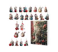 Calendrier de Noël 2025 en forme de chat miniature 2D en acrylique, compte à rebours C-alendar, adorable décoration de Noël pour garçons, filles, , épouse, fille, sœur, amie