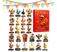 Calendrier de Noël 2025 | Fun Chicken Design 2D Flat Acrylic | 2025 Poulet Pendant Countdown Calendar for Wife Husband Son Daughter Family Friends Men Women Boys Youth Teens