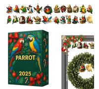 Calendrier de Noël 2025 - Pendentif acrylique plat 2D, compte à rebours, décoration de Noël pour hommes, femmes, adolescents, famille, amis, épouse,