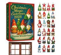 Calendrier de Noël 2025 | Pendentif nain de l'Avent 2D | Décoratif | Décorations de sapin de Noël compte à rebours pour couronnes de fête, mur, porte, cheminée, étagère de voiture, salon