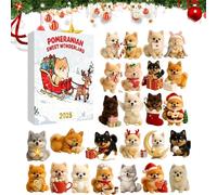 Calendrier de Noël 2025 - Pendentif plat en acrylique 2D pour compte à rebours des vacances, souvenir festif avec un adorable motif de chiot, ornement décoratif pour hommes, femmes, garçons, filles, a