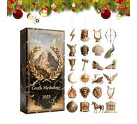 Calendrier de Noël 2025 - Pendentif Thème Mythologie En Acrylique 2D | Calendrier de l'Avent 2025 avec Figures Mythologiques pour Décoration d'Arbre,Pour Hommes Femmes Garçons Filles Adolescents Fils