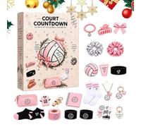 Calendrier de Noël 2026 2D 24 jours Volleyball Ornements amusants | Compte à rebours jusqu'à Noël pour enfants et adultes, fans de maison, arbre, mur, fenêtre, bureau, fête, festival