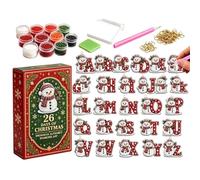Calendrier de Noël 2026 avec strass et lettres de l'alphabet avec outils | Calendrier de compte à rebours pour enfants, débutants, bureau, école, décoration d'intérieur, vacances, Nouvel An