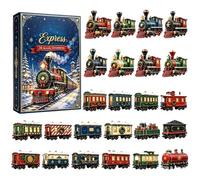 Calendrier de Noël 24 jours avec compte à rebours en acrylique 2D pour | Décoration de compte à rebours 2026, accessoires surprise pour mini train, décoration polyvalente pour l'intérieur et