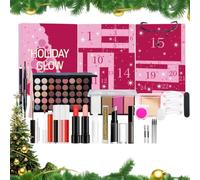 Calendrier de Noël 24 Jours Fard à Paupières Rouge à Lèvres Cosmétiques | Teinte pour les Yeux Beauté Calendriers de Noël Pour Femmes Ados Filles Mariage Fête