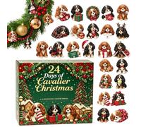 Calendrier de Noël 2D 24 jours y Mignon Cavalier Ornements de l'Avent | Boîte de compte à rebours d'animaux de collection pour adultes, famille, maison, bureau, école, fête, prix de salle de classe