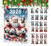 Calendrier de Noël 2D panda décoration de Noël Compte à rebours pour poignée de Noël Vacances Sac à dos de cheminée Tradition