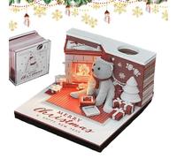 Calendrier de Noël 3D - Bloc-notes 2026 à déchirer, planificateur décoratif | Accessoire de bureau fiable, durable et pratique, article de papeterie créatif, article élégant avec une utilisation