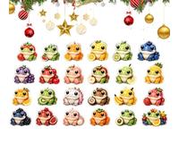 Calendrier de Noël - Animaux fruitiers | Acrylique 2D, compte à rebours 24 | Ornements suspendus, y compris le fil de soie, décoration de vacances festive, pour arbre de maison, bureau