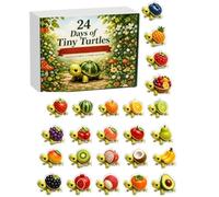 Calendrier de Noël - Animaux fruitiers | Acrylique 2D, compte à rebours 24 | Ornements suspendus, y compris le fil de soie, décoration de vacances festive, pour arbre de maison, bureau
