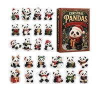Calendrier de Noël avec compte à rebours en acrylique Motif panda | Calendrier de compte à rebours avec pendentif sur le thème des pandas, pour collectionneurs, amateurs d'animaux, arbre