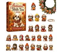 Calendrier de Noël avec compte à rebours en forme de chien - Décoration | Compte à rebours animal de Noël 24 jours pour porte, fenêtre, arbre, mur, cheminée, fête de vacances