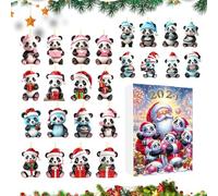 Calendrier de Noël avec compte à rebours - Ornement panda en acrylique 2D sur le thème des vacances 24 jours | Pendentif décoratif festif pour activités de vacances, festival, rassemblement mural