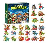 Calendrier de Noël avec comptes à rebours avec dinosaures décoratifs pour | Compte à rebours de Noël 24 jours pour fête de Noël, table, armoire, étagère et salon