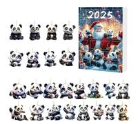 Calendrier de Noël Avent, pendentif panda 2025 Calendrier de l'Avent 24 jours - Accessoires de fête décoratifs pour fenêtre, jardin, entrée, porte, mur, arbre d'anniversaire