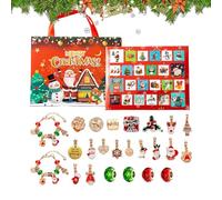 Calendrier de Noël, boucles d'oreilles et bracelets à breloques, ensemble de collier de Noël de 24 jours, pour Halloween, vacances, Thanksgiving, Saint-Valentin, adolescents, adultes et