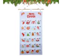 Calendrier de Noël - Calendrier de compte à rebours suspendu, sac de rangement de Noël à 24 jours, planificateur de pendus avec poches pour l'école maternelle en classe vivante Soggi