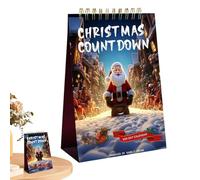 Calendrier De Noël,Calendrier de l'Avent 2025 à Effeuiller de Bureau - Décorations Saisonnières de Décembre pour Bureau Salle de Classe Chambre Coin Étude Fenêtre