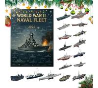 Calendrier de Noël - Calendrier du compte à rebours de Noël de la Seconde Guerre mondiale, ensemble de modèles militaires de 24 jours | Coffret cadeau surprise des fêtes, kit de collection adapté aux