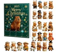 Calendrier de Noël Capybara - Advent Countdown, Capybara Advent Christmas 2025 | 2D Acrylic Decorations | 24-Day Cute Capibara Ornement Countdown Calendar for Home, Family, Holiday Vacations