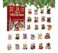 Calendrier de Noël Chien 24 Jours Pendentifs Charmes Chien en Acrylique | 24 Calendrier Compte à Rebours Animal Pour Arbre Fenêtre Fête Vacances Cheminée