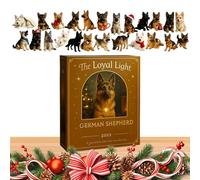 Calendrier de Noël, collection chien en acrylique 2D, compte à rebours jusqu'à Noël 24 jours - pour enfants, filles, garçons, amoureux des chiots, Nouvel An