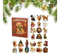 Calendrier de Noël, collection de chiens en acrylique 2D, calendrier de compte à rebours 24 jours de l'Avent pour chiens, Noël, pour enfants, filles, adultes, amis, amoureux des chiens, Nouvel An